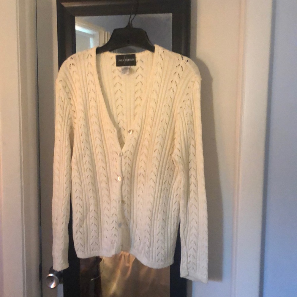 John Roberts cream cotton cardigan, size 10